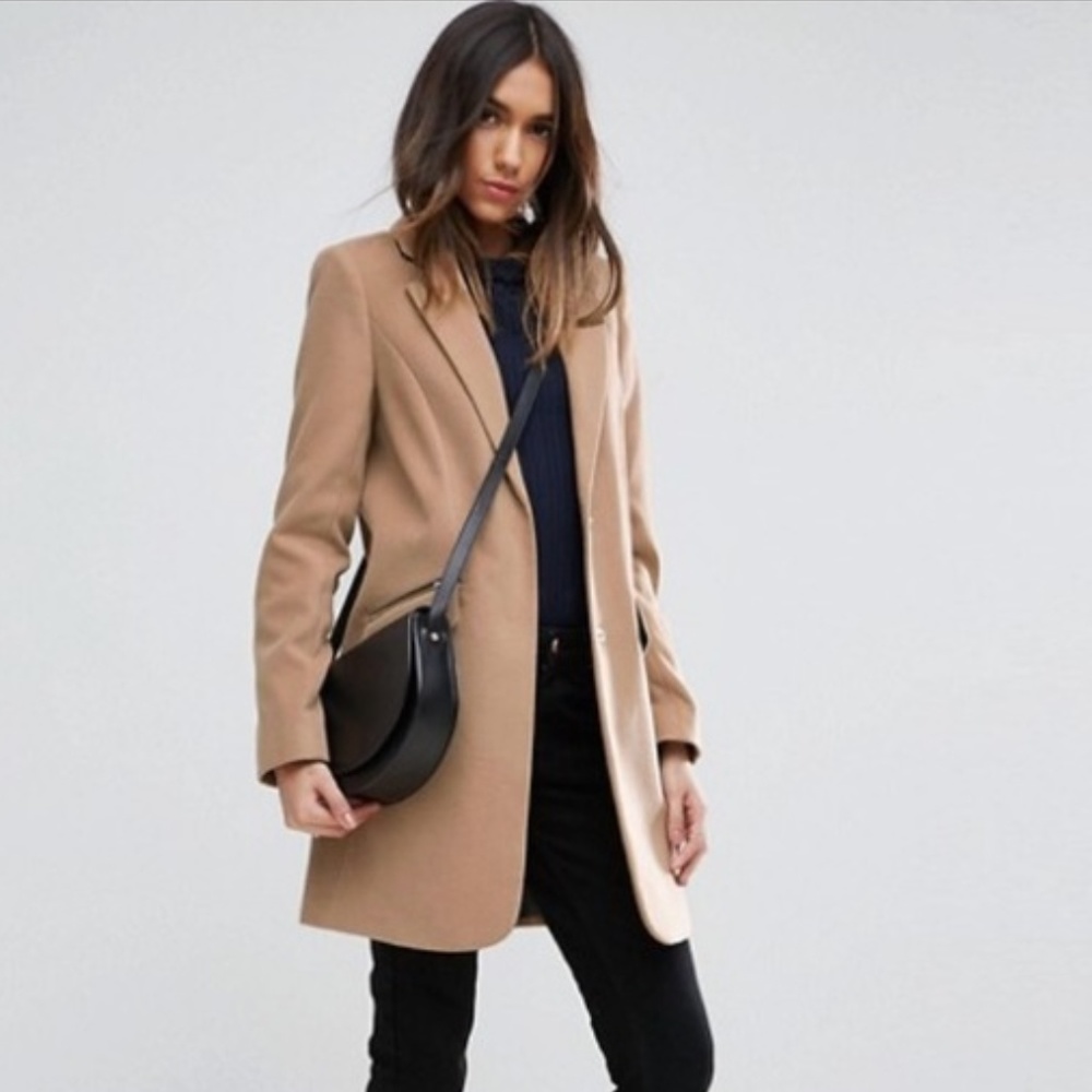 ASOS Slim Boyfriend Coat with Zip Pocket